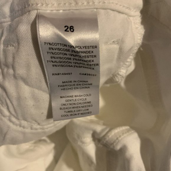 Sam Edelman The Stiletto Jeans Women's 26 White Stretch High-Rise 5-Pockets 8136 - Picture 5 of 9